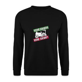 Keine Bauern keine Zukunft | nicht ohne Bauern - Unisex Pullover - Schwarz - Vorne - Alina (178cm) & Michal (187cm)