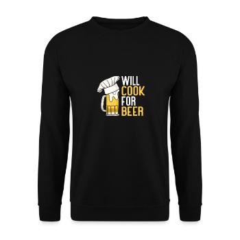 Will Cook For Beer - Unisex Pullover - Schwarz - Vorne - Alina (178cm) & Michal (187cm)