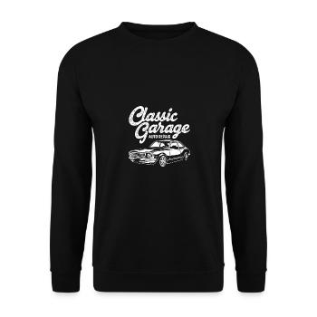 Retro Graphic Car Lover Car Mechanic Vehicle Techn - Unisex Sweatshirt - black - Front - Alina (178cm) & Michal (187cm)