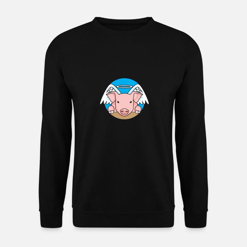 Angel Winged Piglet - Unisex Pullover - Schwarz