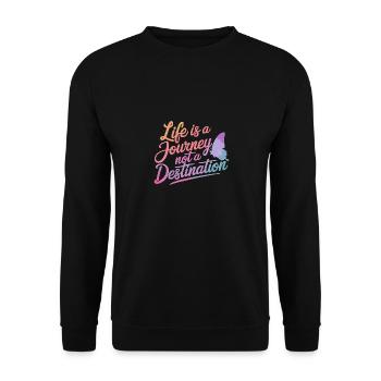Schmetterling Monarchfalter Bunt Schmetterlinge - Unisex Pullover - Schwarz - Vorne - Alina (178cm) & Michal (187cm)