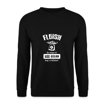 Fleisch, das weniger als 500g wiegt ist Aufschnitt - Unisex Pullover - Schwarz - Vorne - Alina (178cm) & Michal (187cm)