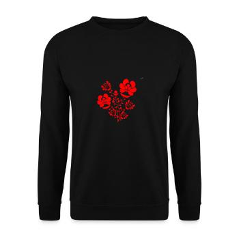 Red folk design #6 - Unisex Sweatshirt - black - Front - Alina (178cm) & Michal (187cm)