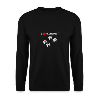 I love my cute kitten - Unisex Sweatshirt - black - Front - Alina (178cm) & Michal (187cm)