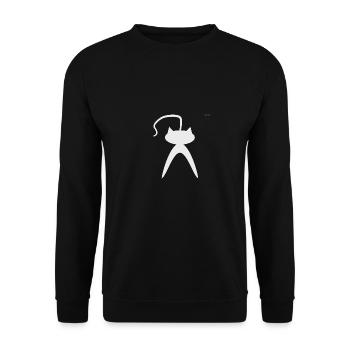 White cat#4 - Unisex Sweatshirt - black - Front - Alina (178cm) & Michal (187cm)