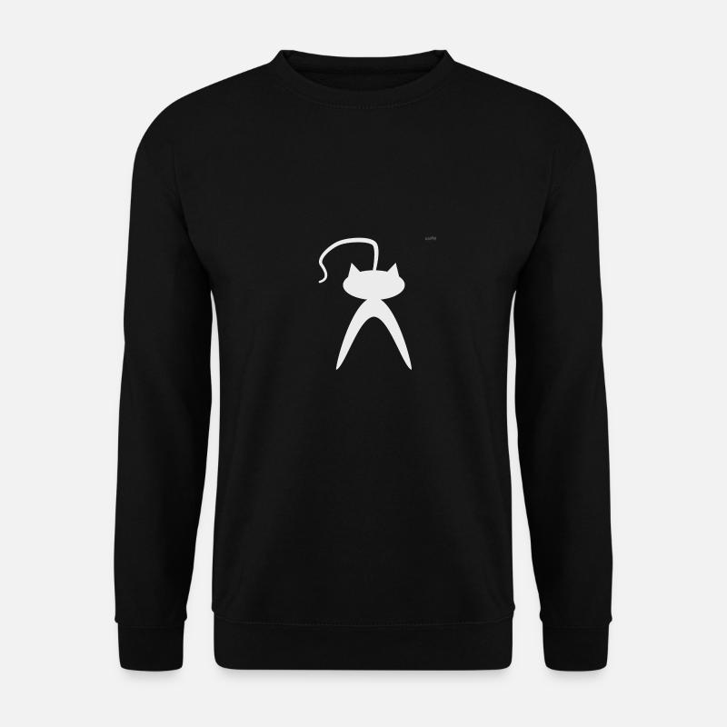 White cat#4 - Unisex Sweatshirt - black