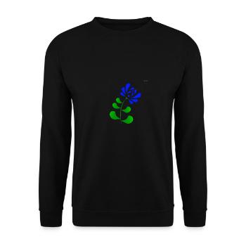 Blue folk art motive #6 - Unisex Sweatshirt - black - Front - Alina (178cm) & Michal (187cm)