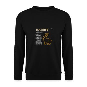 chinese zodiac: rabbit - Unisex Sweatshirt - black - Front - Alina (178cm) & Michal (187cm)