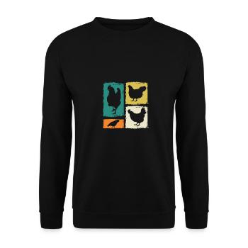 Poules Poule - Sweat-shirt Unisexe - noir - Devant - Alina (178cm) & Michal (187cm)