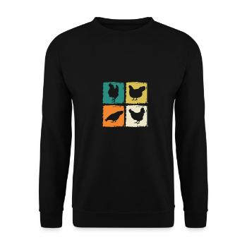 Poules Poule - Sweat-shirt Unisexe - noir - Devant - Alina (178cm) & Michal (187cm)