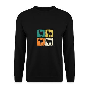 Chèvres - Sweat-shirt Unisexe - noir - Devant - Alina (178cm) & Michal (187cm)