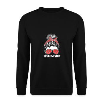 Joueuse de hockey sur gazon Sœur Hockey sur gazon - Sweat-shirt Unisexe - noir - Devant - Alina (178cm) & Michal (187cm)