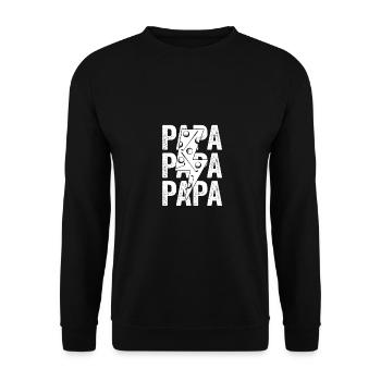 Golfspieler Papa Vater Golf - Unisex Pullover - Schwarz - Vorne - Alina (178cm) & Michal (187cm)