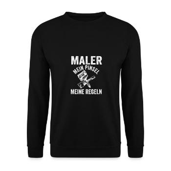 Maître Peintre Compagnon Peintre - Sweat-shirt Unisexe - noir - Devant - Alina (178cm) & Michal (187cm)