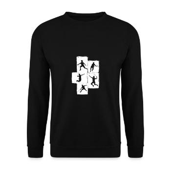 Federball Badminton - Unisex Pullover - Schwarz - Vorne - Alina (178cm) & Michal (187cm)