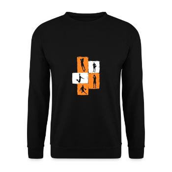Basketball Players Basketball - Unisex Sweatshirt - black - Front - Alina (178cm) & Michal (187cm)