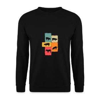 Pig - Unisex Sweatshirt - black - Front - Alina (178cm) & Michal (187cm)
