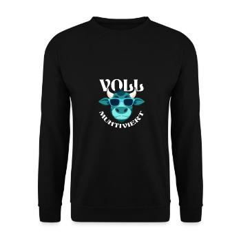 Cow Fully Muhtived - Unisex Sweatshirt - black - Front - Alina (178cm) & Michal (187cm)