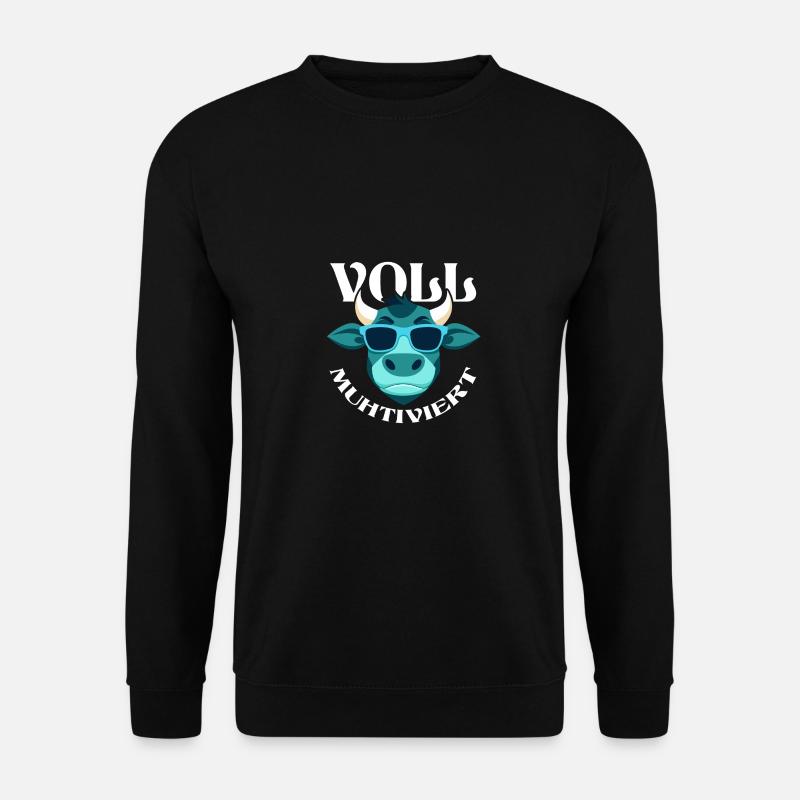 Kuh Voll Muhtiviert - Unisex Pullover - Schwarz