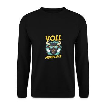 Cow Fully Muhtived - Unisex Sweatshirt - black - Front - Alina (178cm) & Michal (187cm)
