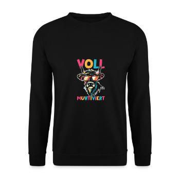 Cow Fully Muhtived - Unisex Sweatshirt - black - Front - Alina (178cm) & Michal (187cm)