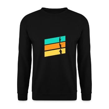 Angler Fishing - Unisex Sweatshirt - black - Front - Alina (178cm) & Michal (187cm)