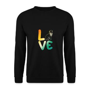 Border Collie - Unisex Pullover - Schwarz - Vorne - Alina (178cm) & Michal (187cm)