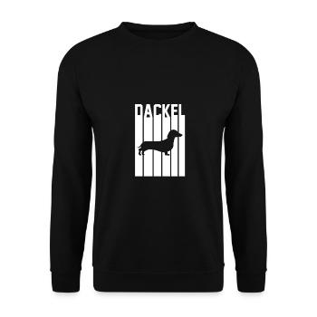 Hund Dackel - Unisex Pullover - Schwarz - Vorne - Alina (178cm) & Michal (187cm)