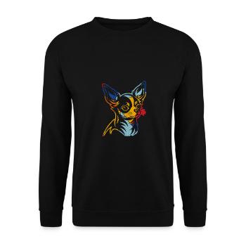 Chien Chihuahua - Sweat-shirt Unisexe - noir - Devant - Alina (178cm) & Michal (187cm)