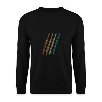Flautist Evolution Flute - Unisex Sweatshirt - black - Front - Alina (178cm) & Michal (187cm)