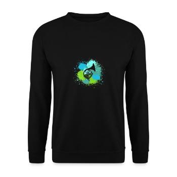 Hornist Waldhorn - Unisex Pullover - Schwarz - Vorne - Alina (178cm) & Michal (187cm)