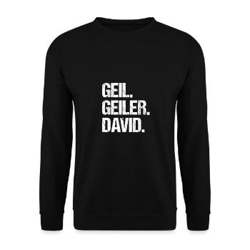 David - Unisex Sweatshirt - black - Front - Alina (178cm) & Michal (187cm)