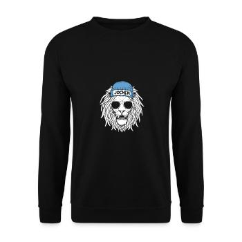 Lion Jochen - Unisex Sweatshirt - black - Front - Alina (178cm) & Michal (187cm)