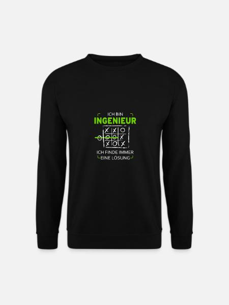 Ich finde immer eine Lösung Ingenieur Genie Lustig - Unisex Pullover - Schwarz