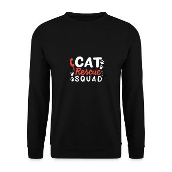 Cat Rescue Squad - Unisex Pullover - Schwarz - Vorne - Alina (178cm) & Michal (187cm)