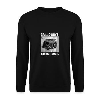 galloways mein ding | Galloway - Unisex Pullover - Schwarz - Vorne - Alina (178cm) & Michal (187cm)