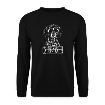 FRANÇAIS CHEVEUX court cool Wilsigns chien chien cadeau - Sweat-shirt Unisexe - noir - Devant - Alina (178cm) & Michal (187cm)