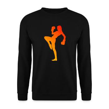 Kickbox Boxen Boxing Kickboxer Kickboxing - Unisex Sweatshirt - black - Front - Alina (178cm) & Michal (187cm)
