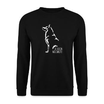 Alaskan Malamute Silhouette Dogs Dog Wilsigns - Unisex Sweatshirt - black - Front - Alina (178cm) & Michal (187cm)