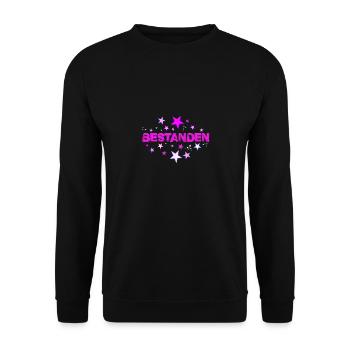 Bestanden Abschluss Prüfung Abi bestanden rosa - Unisex Pullover - Schwarz - Vorne - Alina (178cm) & Michal (187cm)