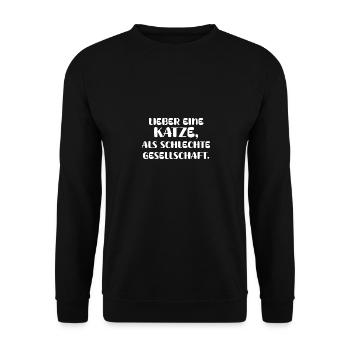 katzen spruch katzen sprüche katzenspruch - Unisex Pullover - Schwarz - Vorne - Alina (178cm) & Michal (187cm)