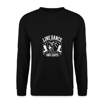Goats and Line Dance Funny Goat with Stetson - Unisex Sweatshirt - black - Front - Alina (178cm) & Michal (187cm)
