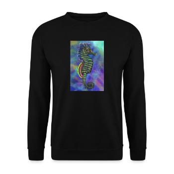 sea horse - Unisex Sweatshirt - black - Front - Alina (178cm) & Michal (187cm)
