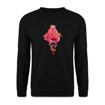 dreamlike magical trip with raspberries balloon - Unisex Sweatshirt - black - Front - Alina (178cm) & Michal (187cm)