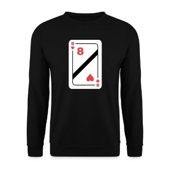 Heart Eight Playing Card Poker Card - Unisex Sweatshirt - black - Front - Alina (178cm) & Michal (187cm)