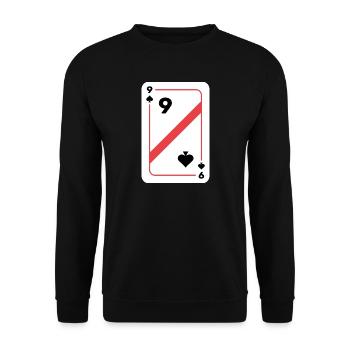 Neuf piques Carte à jouer Carte de poker - Sweat-shirt Unisexe - noir - Devant - Alina (178cm) & Michal (187cm)