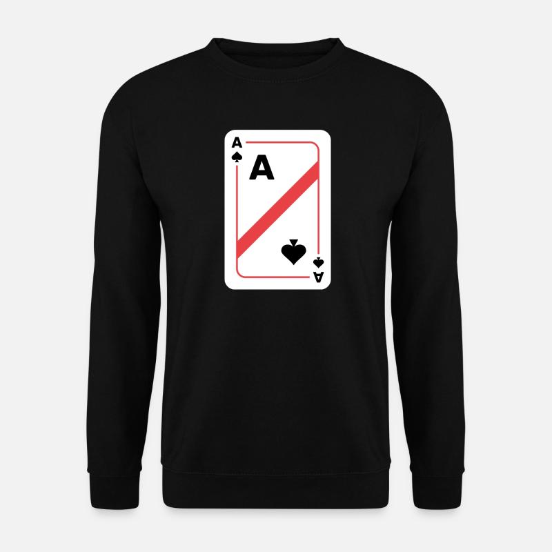 Pik As Spielkarte Pokerkarte - Unisex Pullover - Schwarz