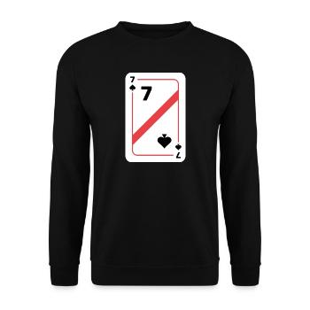 Sept piques Carte à jouer Carte de poker - Sweat-shirt Unisexe - noir - Devant - Alina (178cm) & Michal (187cm)