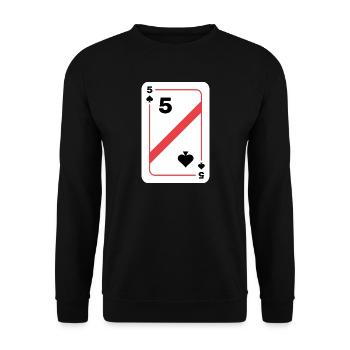 Five Spades Poker Card - Unisex Sweatshirt - black - Front - Alina (178cm) & Michal (187cm)