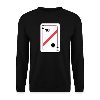 Ten Spades Playing Card Poker Card - Unisex Sweatshirt - black - Front - Alina (178cm) & Michal (187cm)